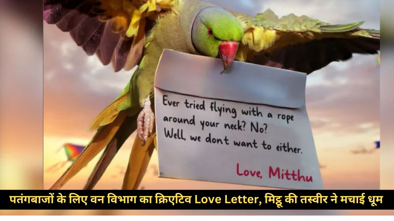 राजस्थान वन विभाग ने भेजा ध्यान आकर्षित करने वाला Love Letter, मिट्ठू की तस्वीर से चेतावनी